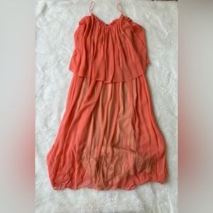 Elizabeth and James Coral Chiffon Dress